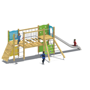 밧줄 그물을 가진 HDPE 아이들 탁아소 플라스틱 활주 Playsets 옥외 운동장 장비